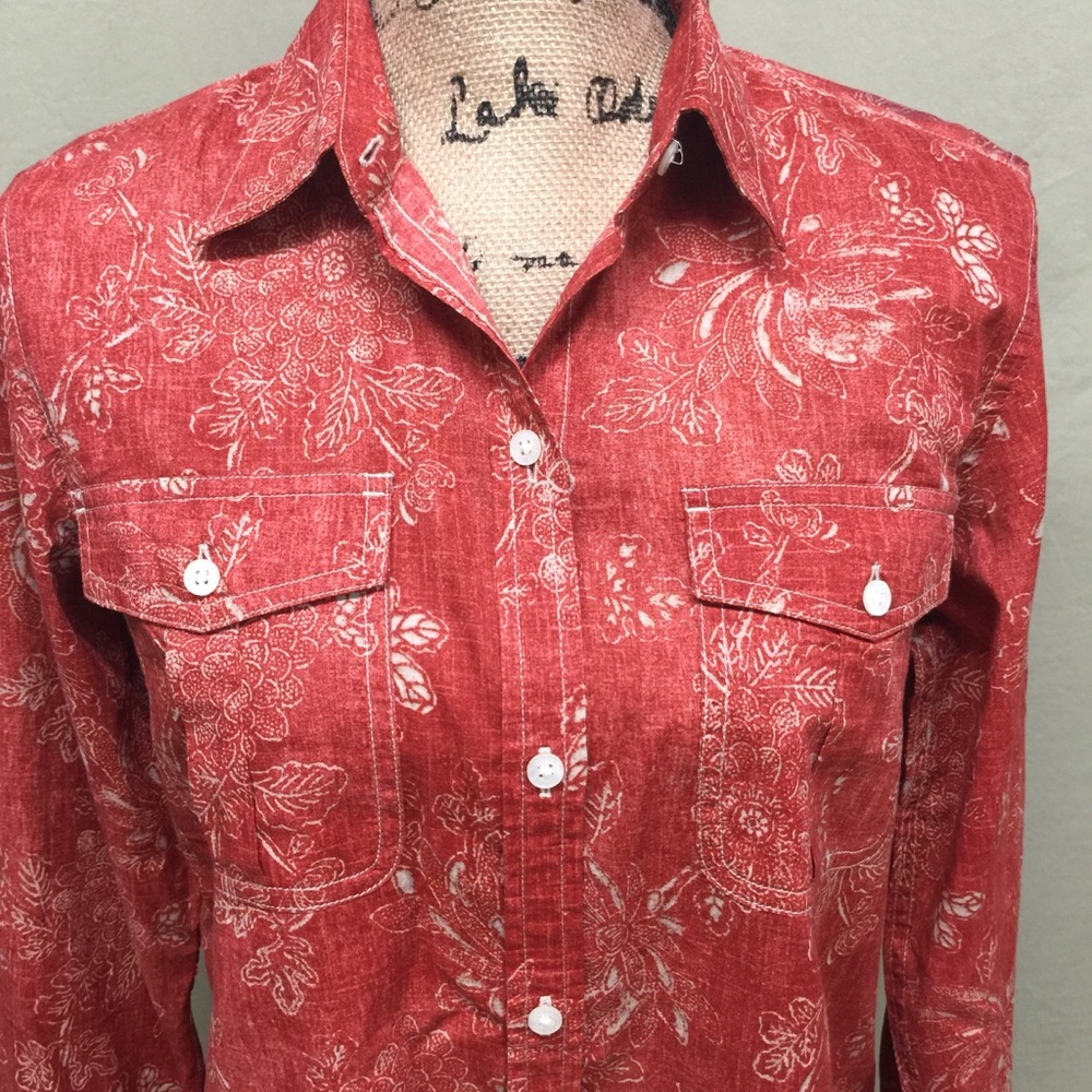 Ralph Lauren Red Floral Blouse